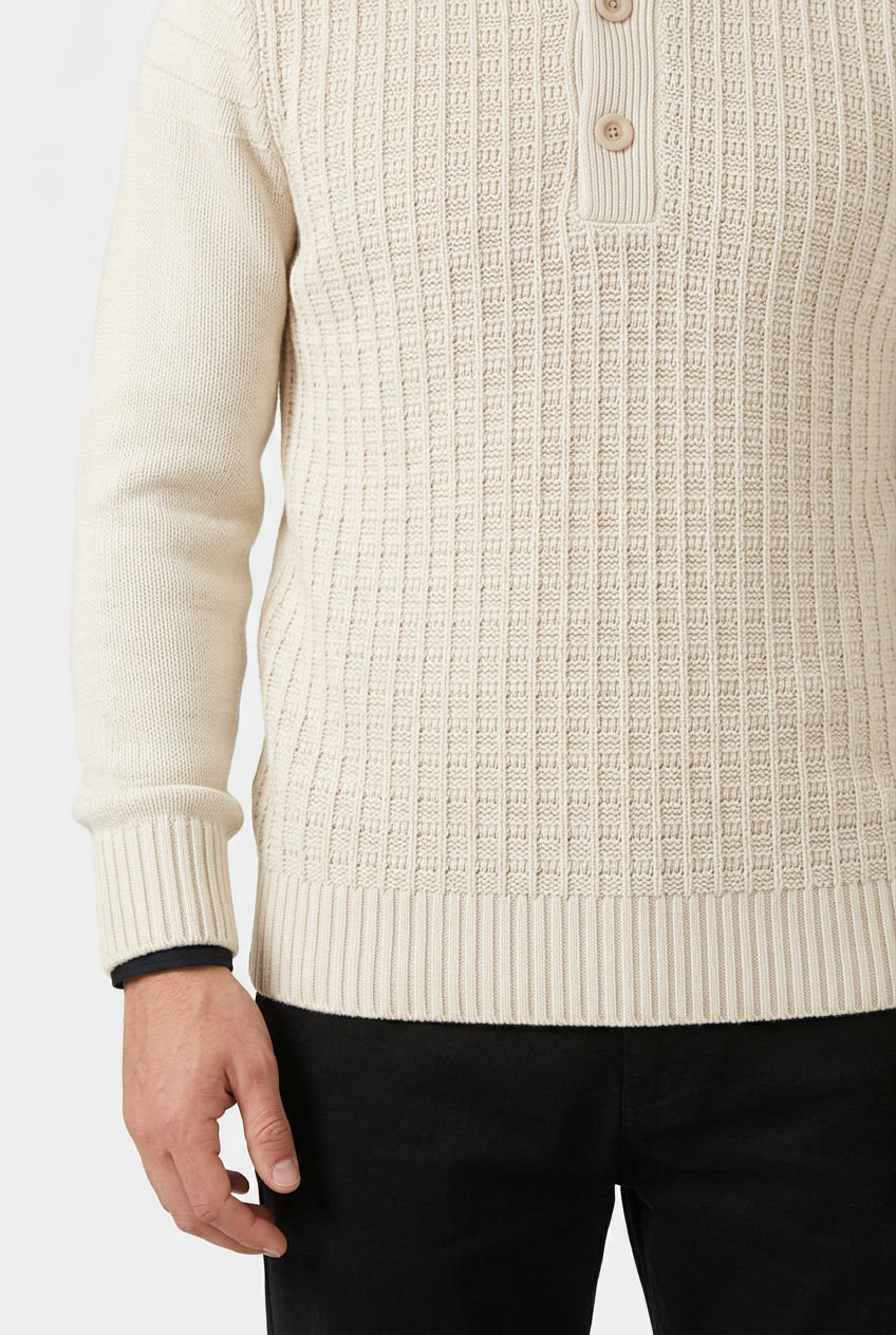 Sweater 77560 Crisp knit cuff and hem detail