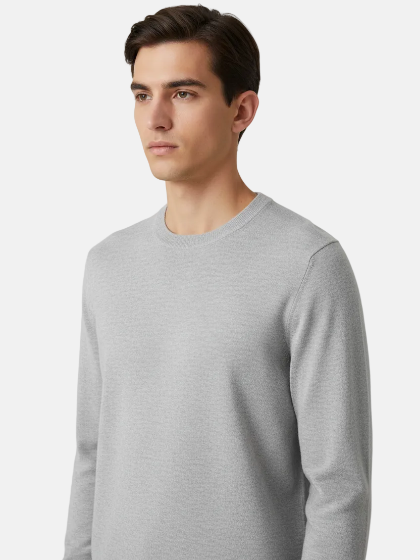 Thorn Light Grey Pullover - Front Upper Body