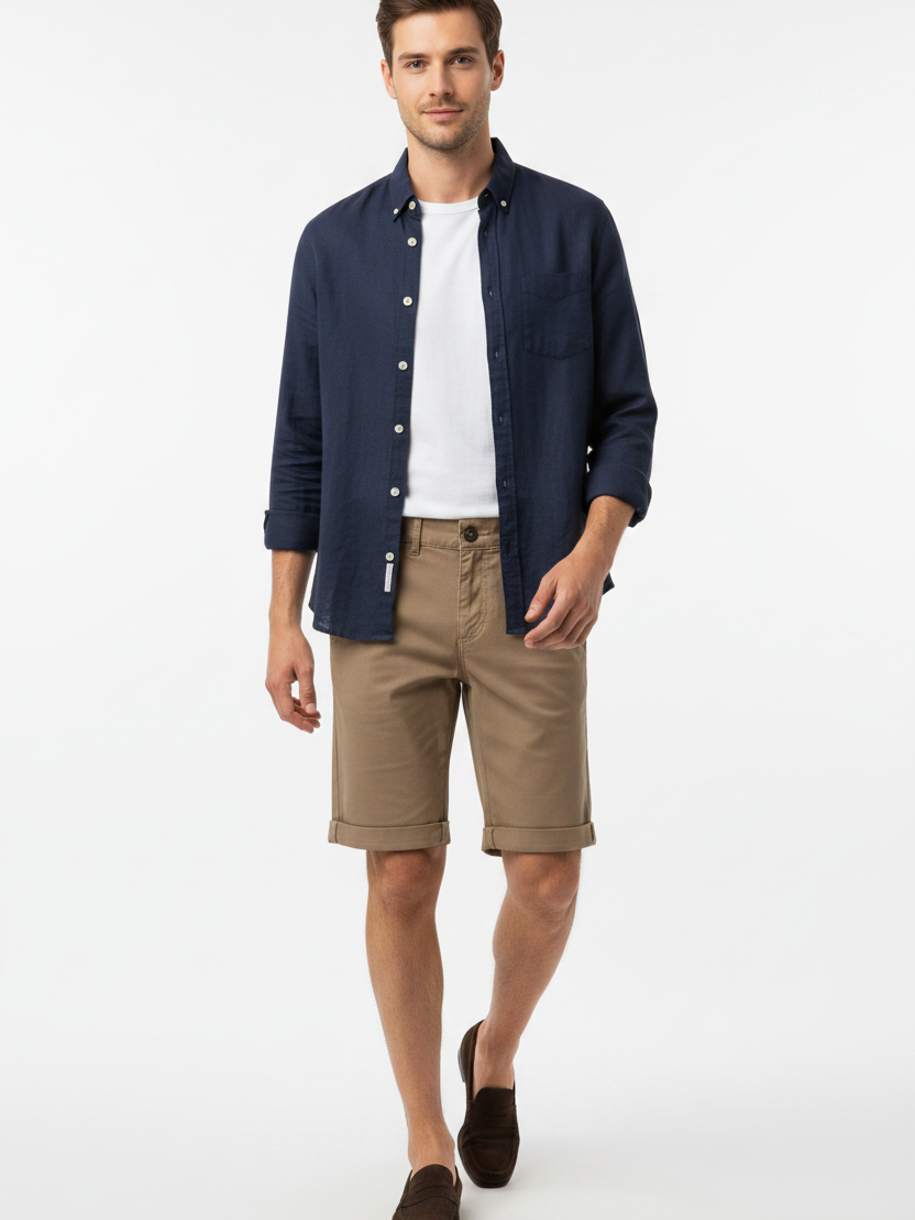 WAM DENIM Korte Broek 72456 Zurex Dark Beige - Lifestyle