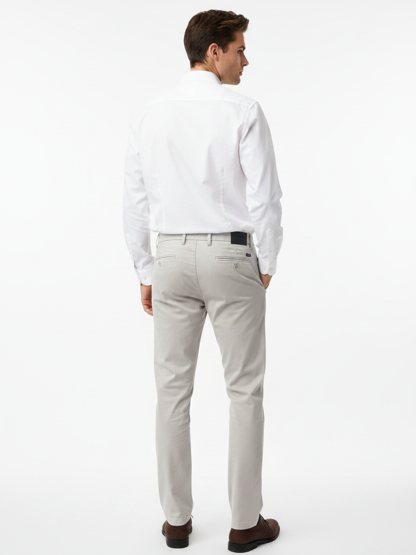 Wam Denim Jorell Light Grey Chino – model back view
