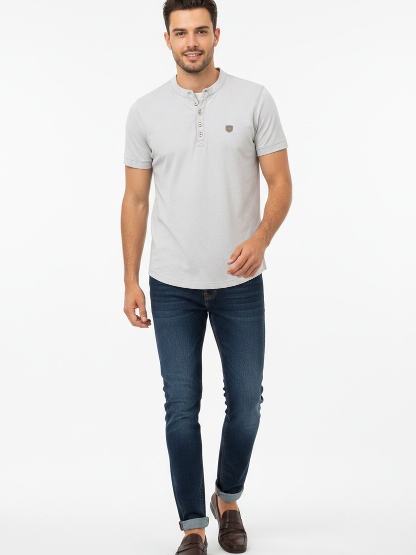 WAM DENIM T-Shirt 79664 Velvet Light Grey - Lifestyle