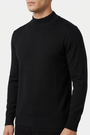 Lux Black pullover collar and knit detail on model