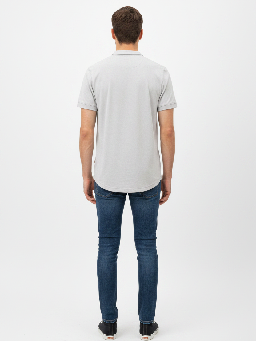 WAM DENIM T-Shirt 79664 Velvet Light Grey - Back View