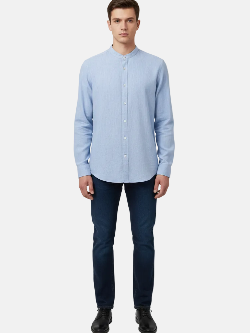 Merax Blue Long Sleeve Shirt - Front