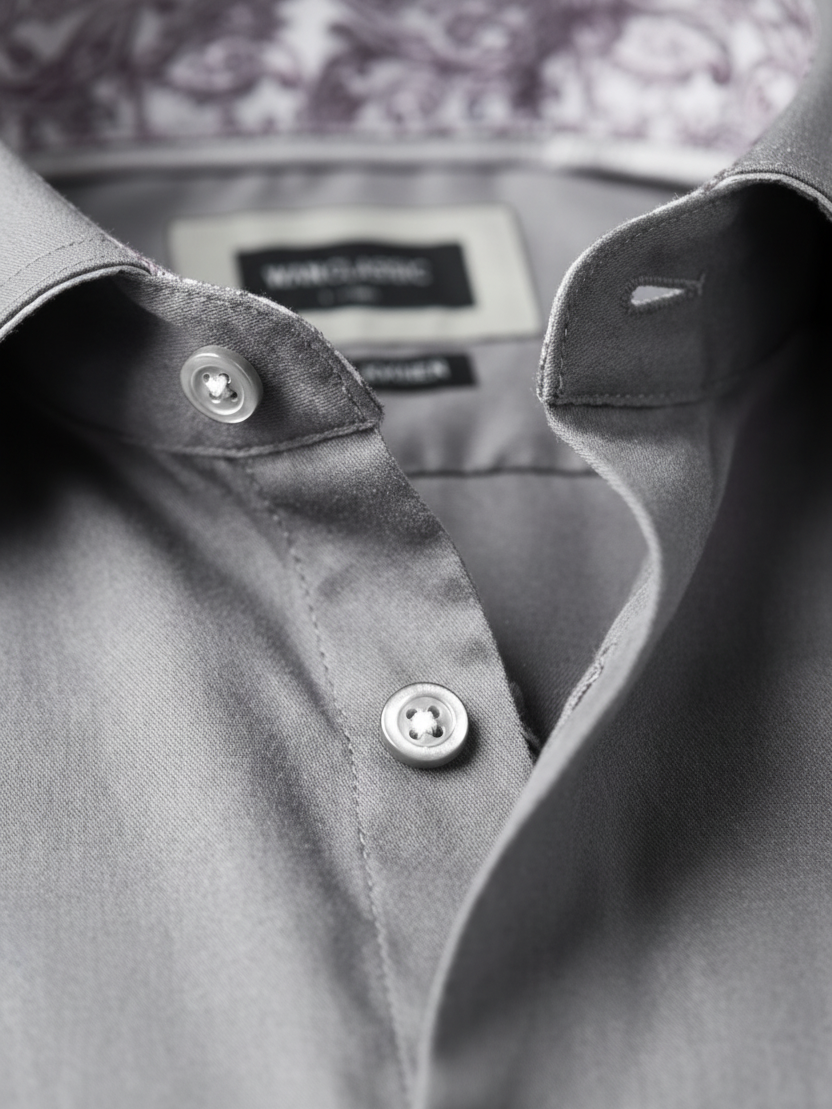 Kalden Light Grey — Collar Close-up