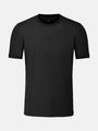 Men’s black crew neck T-shirt with subtle chest logo branding