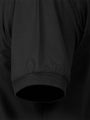 Close-up of black T-shirt sleeve with ribbed cuff detail
