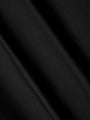 Close-up of black cotton fabric texture with soft stretch finish