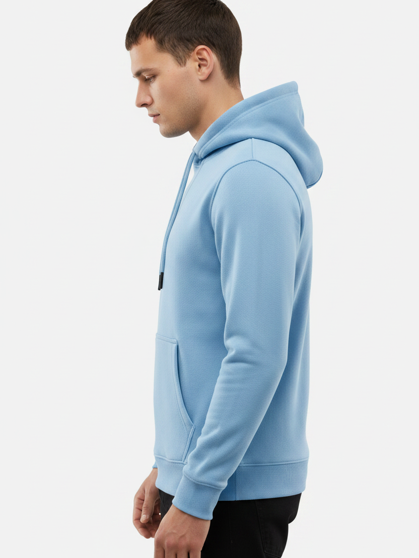 Light blue hoodie – side