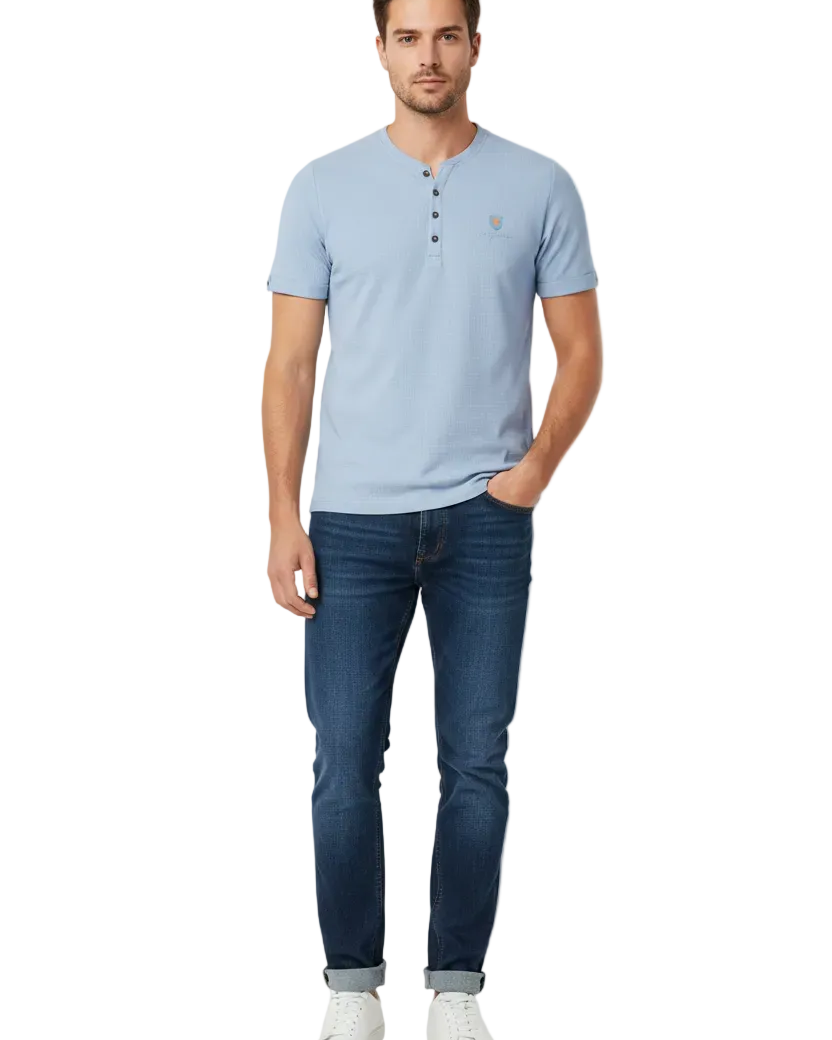 The Droven Blue T-Shirt - Front