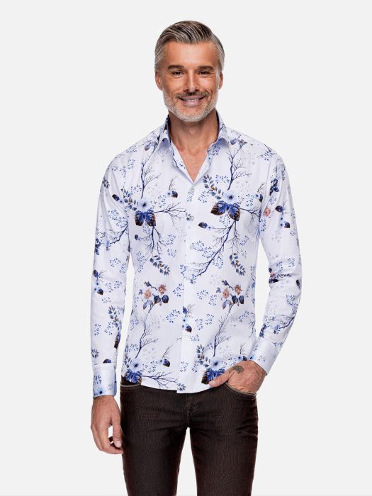 Men\'s floral shirt- long DENIM Men\'s Floral WAM pattern men\'s sleeve floral shirt| shirt