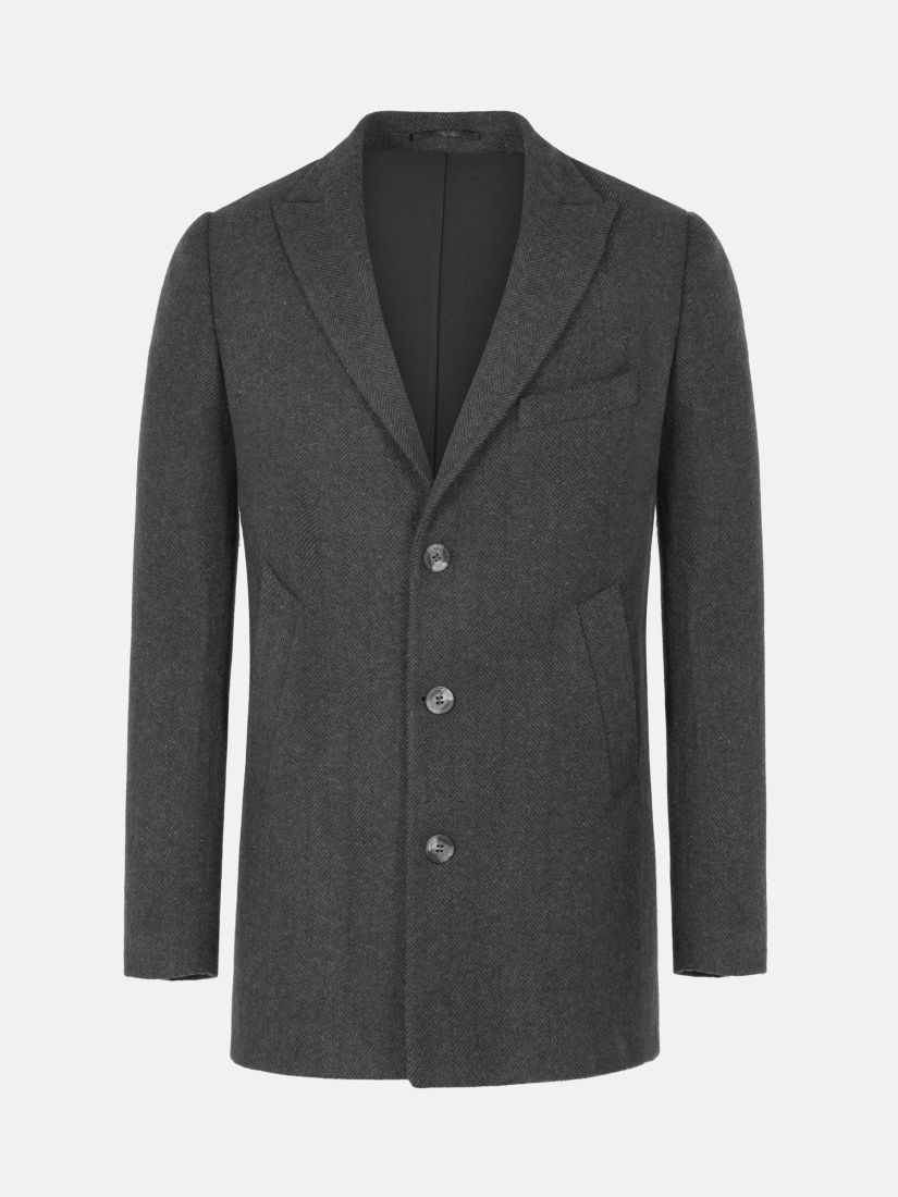 Men's trenchcoat - Widespread notch collar - Dark navy coat - Trenchcoat  for men
