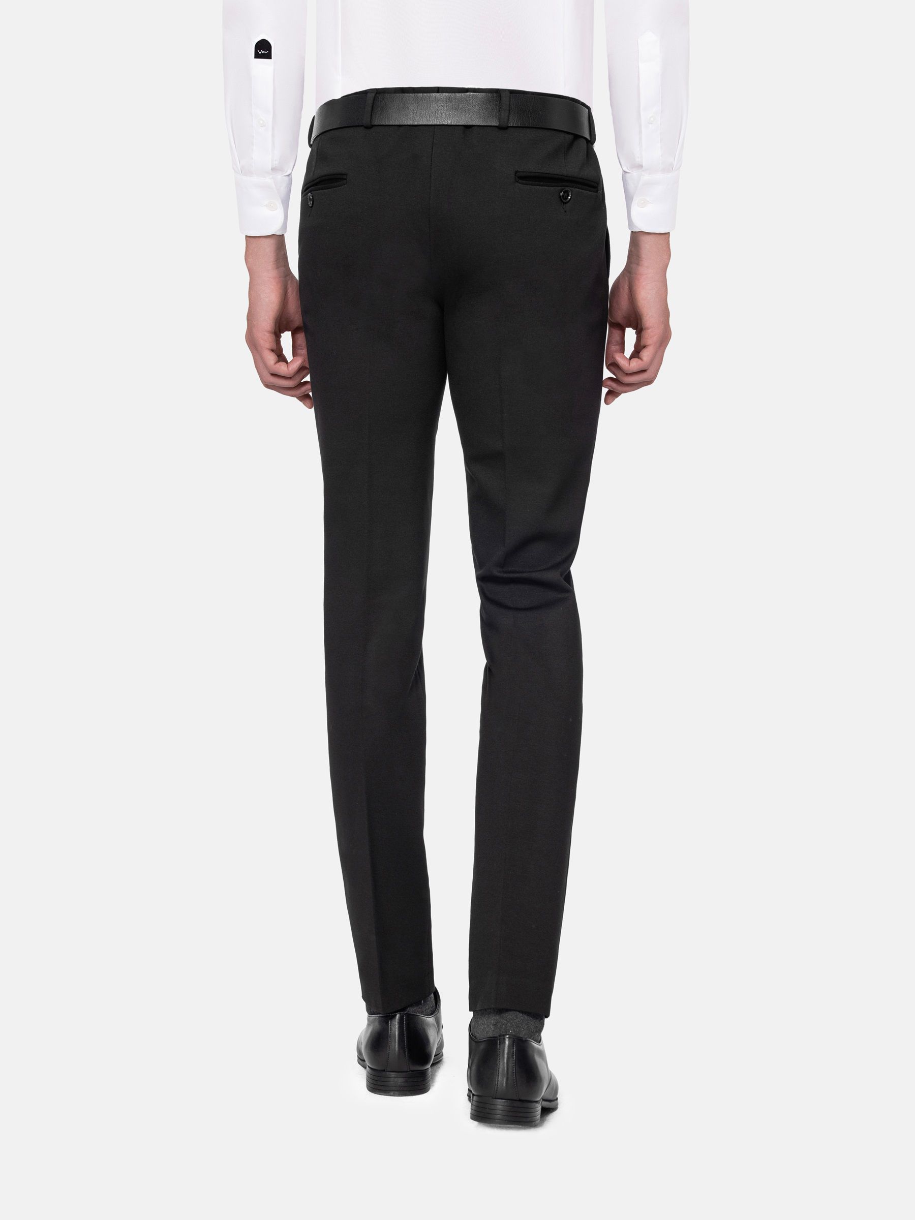 Men's Glen Check Suit Pants - Slim Fit Dark Red Black Pants